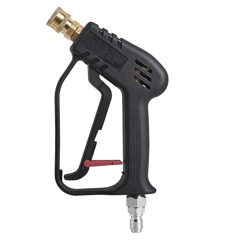 SS Short Pressure Car Washer Gun with Swivel High Pressure Water Handle with 3/8" Male Plug and 1/4" Quick Connector Coupler Pow