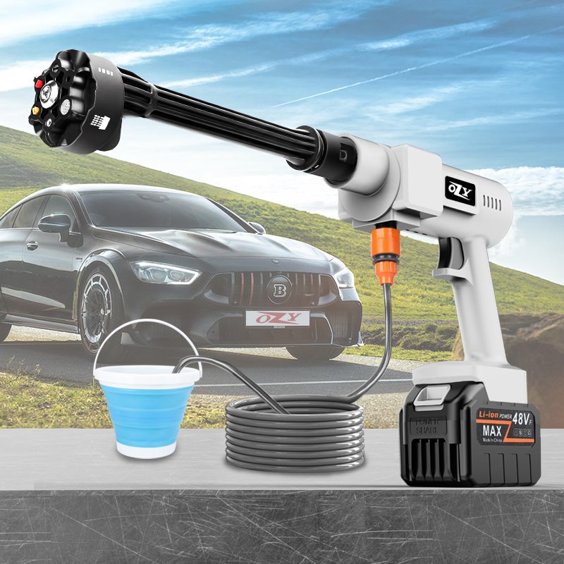 24V 48VF Portable Wireless Car Wash Machine 50bar High Pressure Lithium Battery Cost Effective 300w Car Washer Gun Cleaning