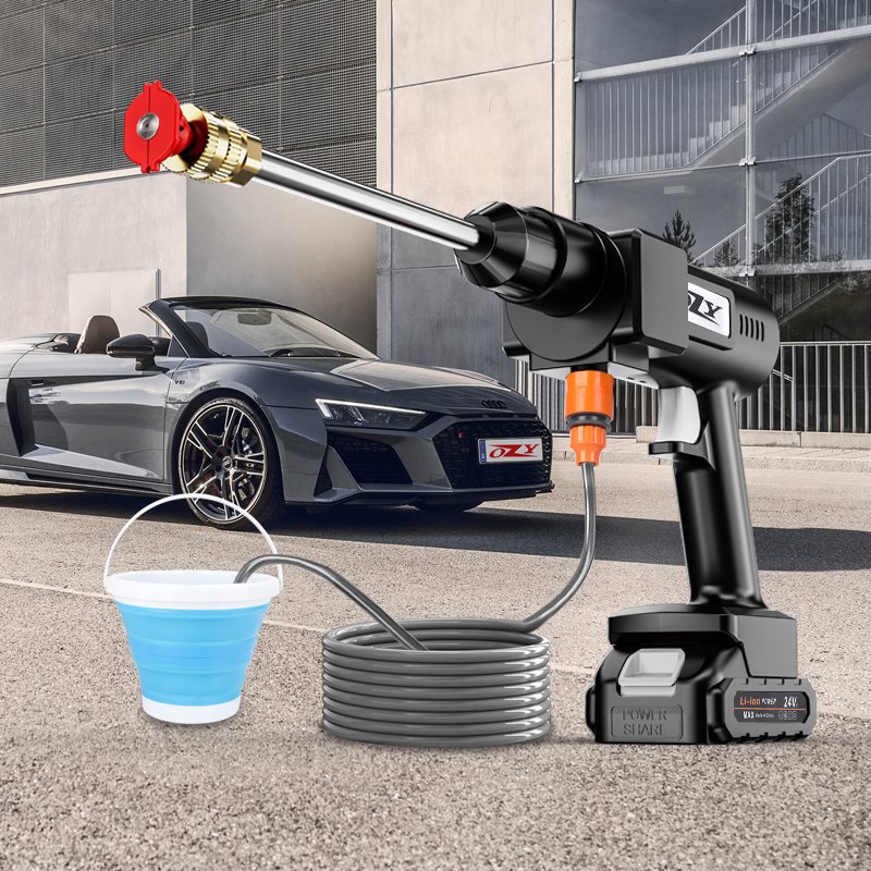 24V 48VF Portable Wireless Car Wash Machine 50bar High Pressure Lithium Battery Cost Effective 300w Car Washer Gun Cleaning