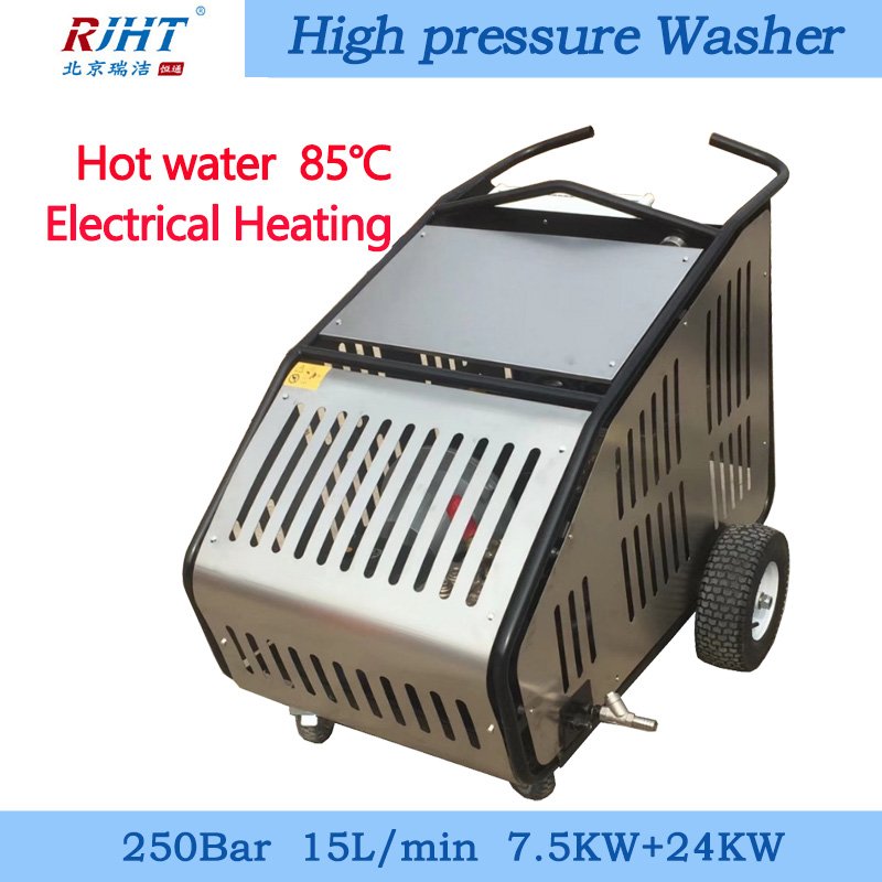 Electrical heating Industrial 3600psi Cold and Hot Water Jet Cleaning Gun Oil Stain Remove High Pressure Surface Washer Pump