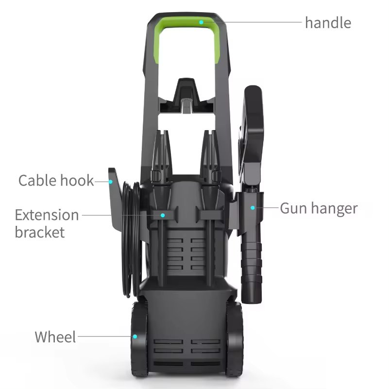 ULTRA Power 1800 Watts Motor High Pressure 150 Bars Upright Design Home Car Washer Machine 12V Voltage for Home Cleaning