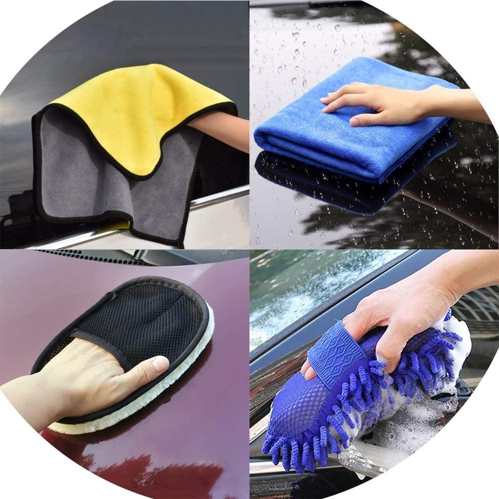 Hot sale car Washing kits Microfiber Cloth Towel Brush Clean Vehicle washer Car cleaning kit