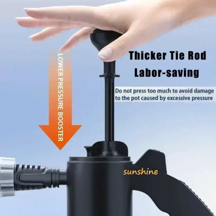 SS 2L Hand Pump Foam Sprayer Pneumatic Washer Clear Snow Foam Lance High Pressure Car Wash Spray Bottle for Car Home Cleaning