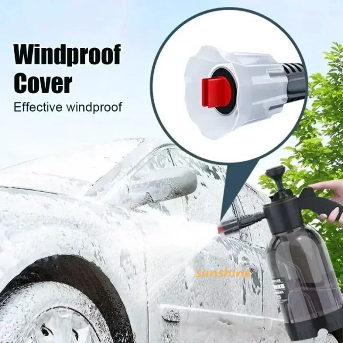 SS 2L Hand Pump Foam Sprayer Pneumatic Washer Clear Snow Foam Lance High Pressure Car Wash Spray Bottle for Car Home Cleaning