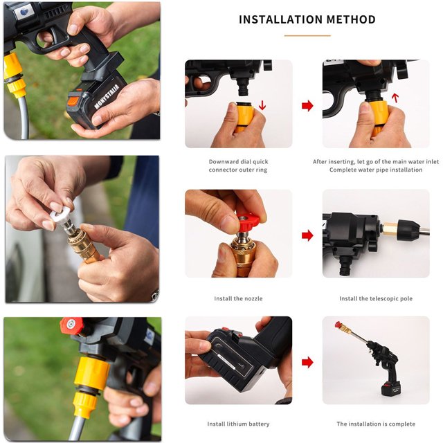 Power Washer Electric High Pressure Washer with Adjustable Spray Nozzle Foam Cannon IPX5 Car Washer Cleaner