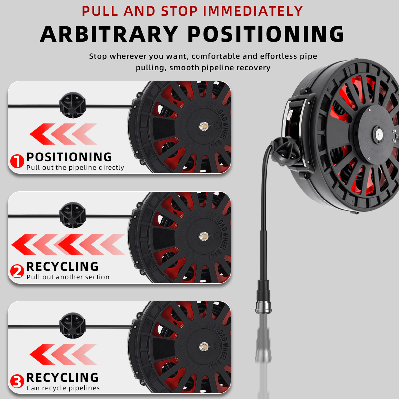 Factory Hot Selling Auto Retractable 4.5Mpa High Pressure air Hose Reel Drum For Car Beauty