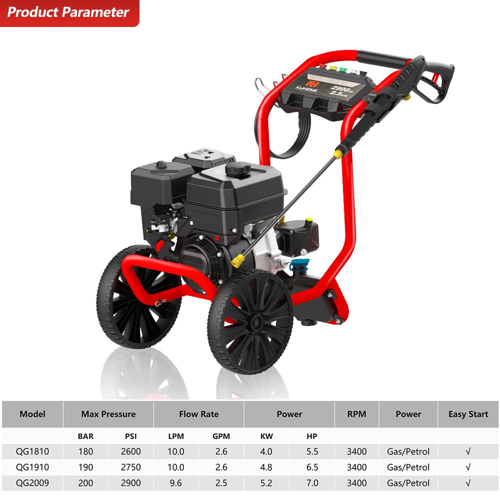 Kuhong 100bar/180bar Petrol Power Washer High Pressure Car Washer