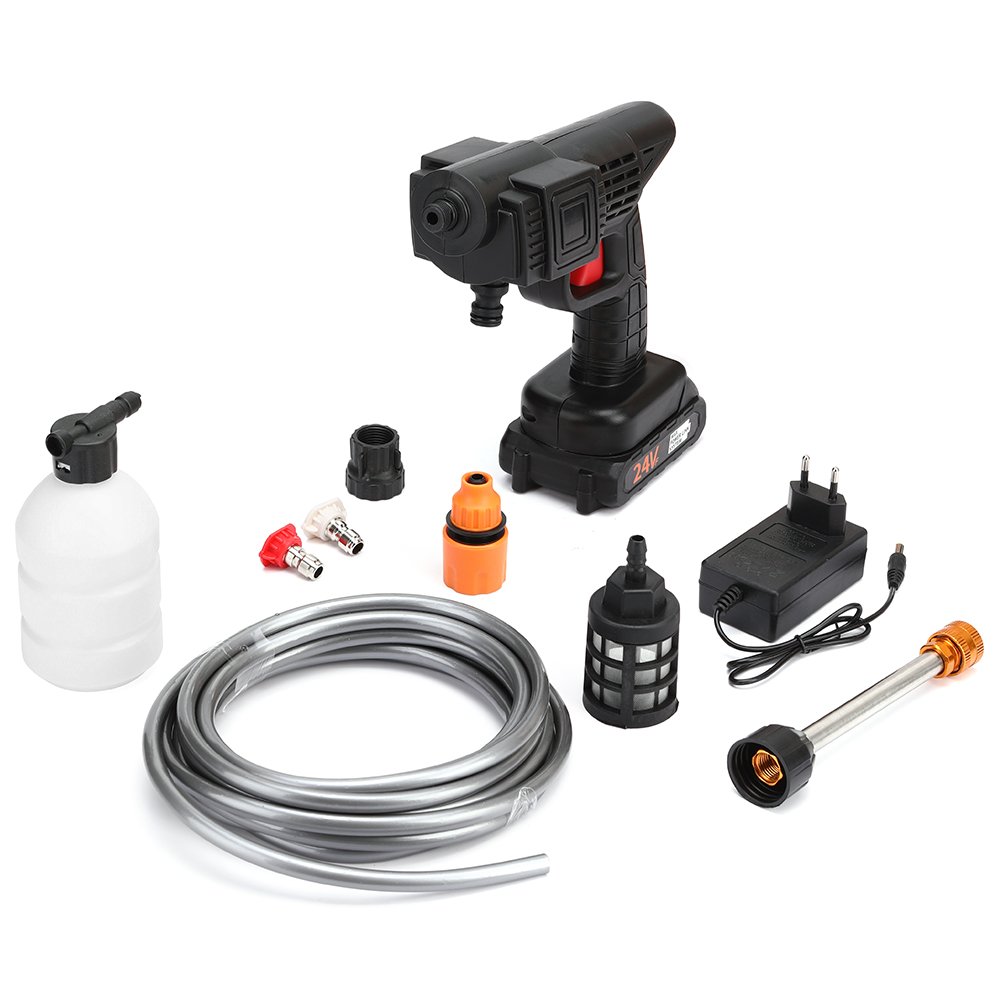24V High Pressure Cordless Car Washer Portable Wireless Cleaning Machine with Lithium Battery Plastic Material Irrigation