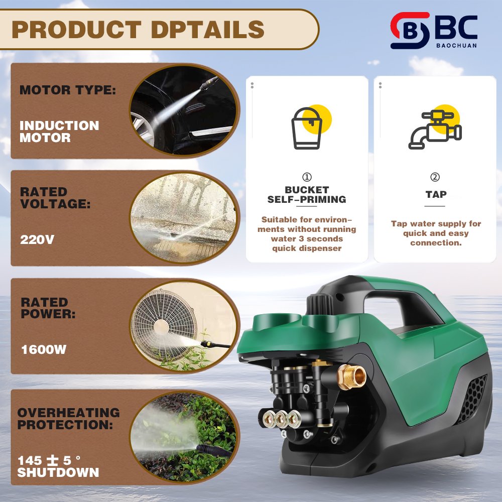 BC053027 2500w 100-110bar water pressure cleaning machine High Pressure Carpet cleaning detailing High Pressure Car washer