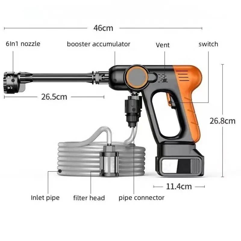 High Quality Direct Portable Battery Wireless Cordless High Pressure Car Washer Rechargeable