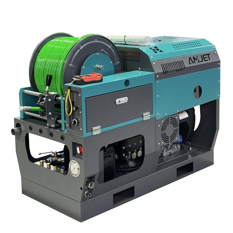 TMQ 3600psi 8gpm 230ft hose sewer cleaning machine Ski sewer Pressure Washers jetting Use RS remote control for drain clraner