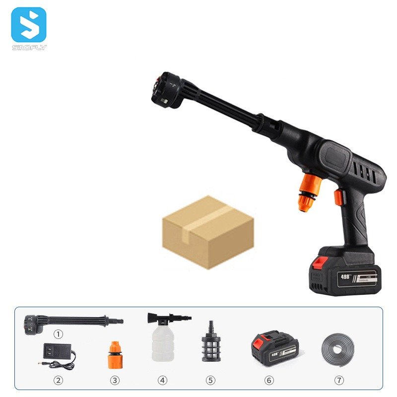 Power 500W Portable Power Battery Wash Gun Wireless Rechargeable High Pressure Car Washer Machine
