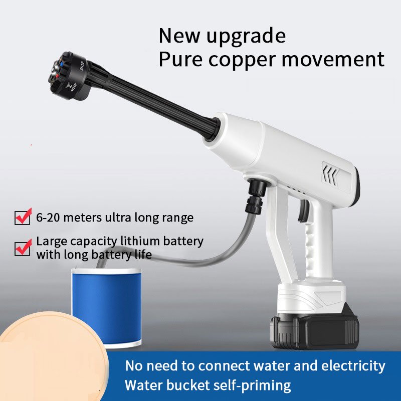 High Pressure 21v Cordless Electric rechargeable Car Washer Wireless 21V Portable Water Gun Cleaning Machine