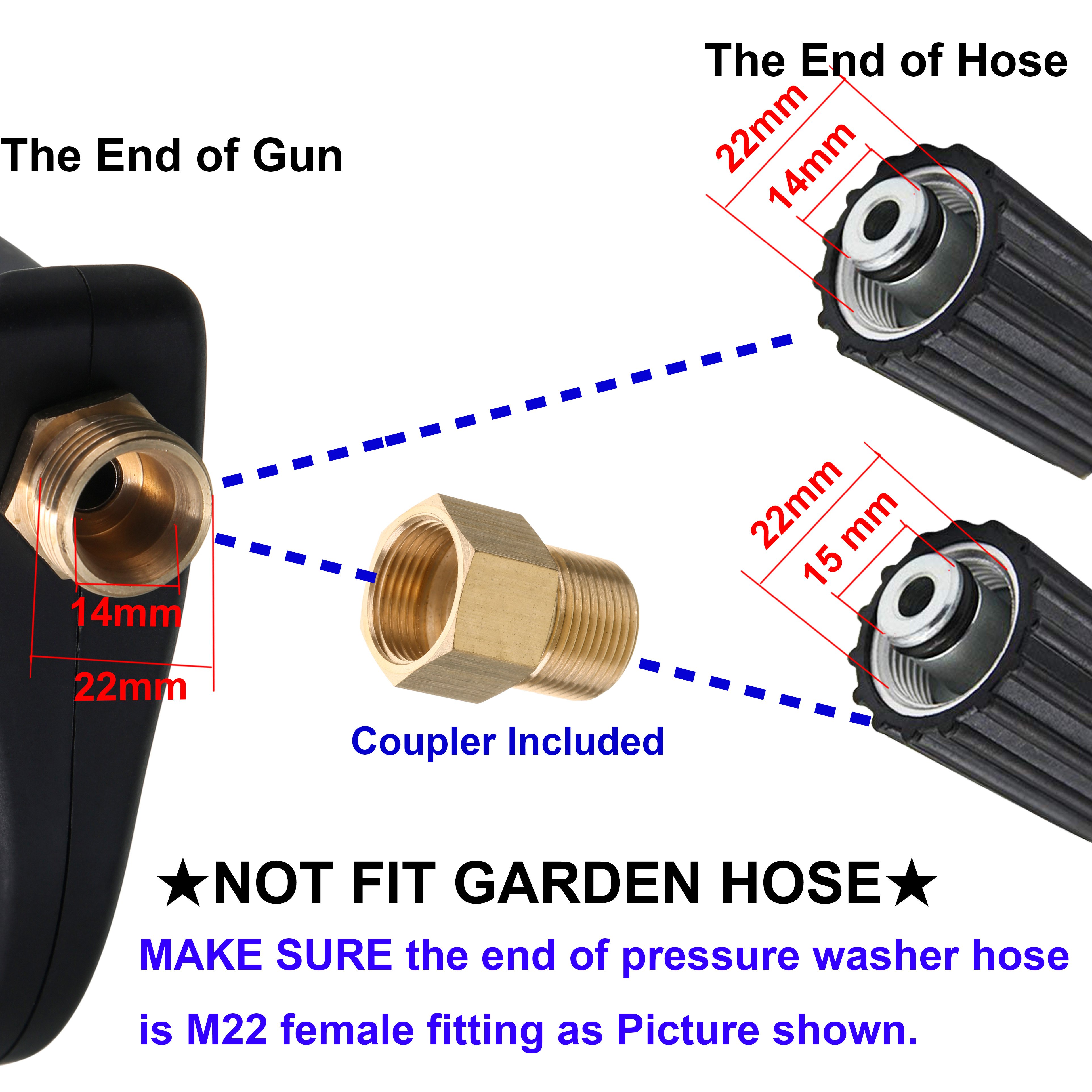 Car Wash Accessories Power Washer Gun M22 Pressure Washer Spray Gun Washer Gun With Extension