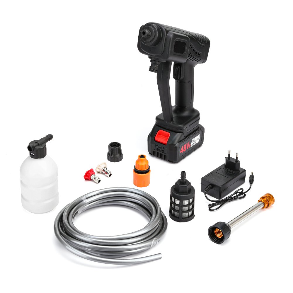 Portable Cordless Electric Car Pressure Washer High Output Power Battery Powered Car Washer Made of Metal and PP
