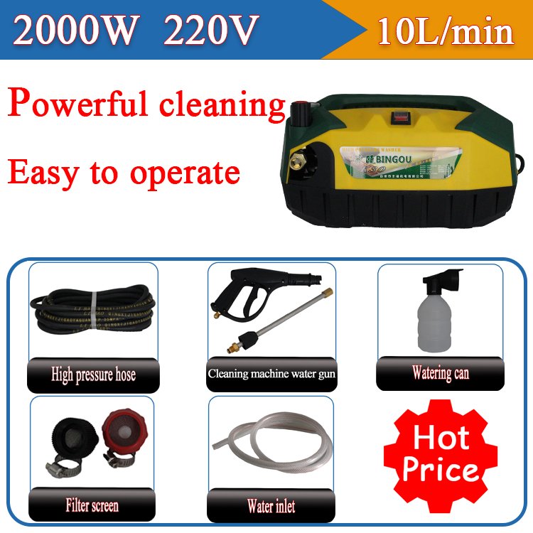 220v2000w High Pressure Portable Car Washer Machine Heavy Duty Cleaning Tools Gun New Condition