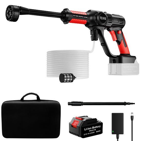 2024 New 21V DC High Pressure Car Washer Cordless Cleaning Washer Gun for Garden and Household Tool