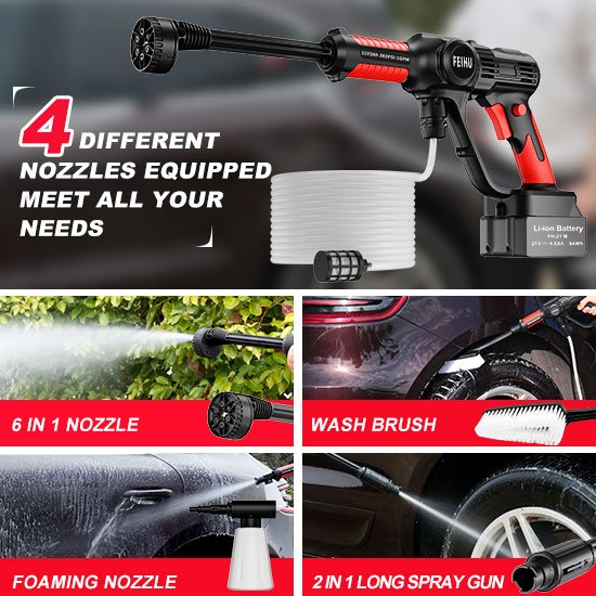 2024 New 21V DC High Pressure Car Washer Cordless Cleaning Washer Gun for Garden and Household Tool
