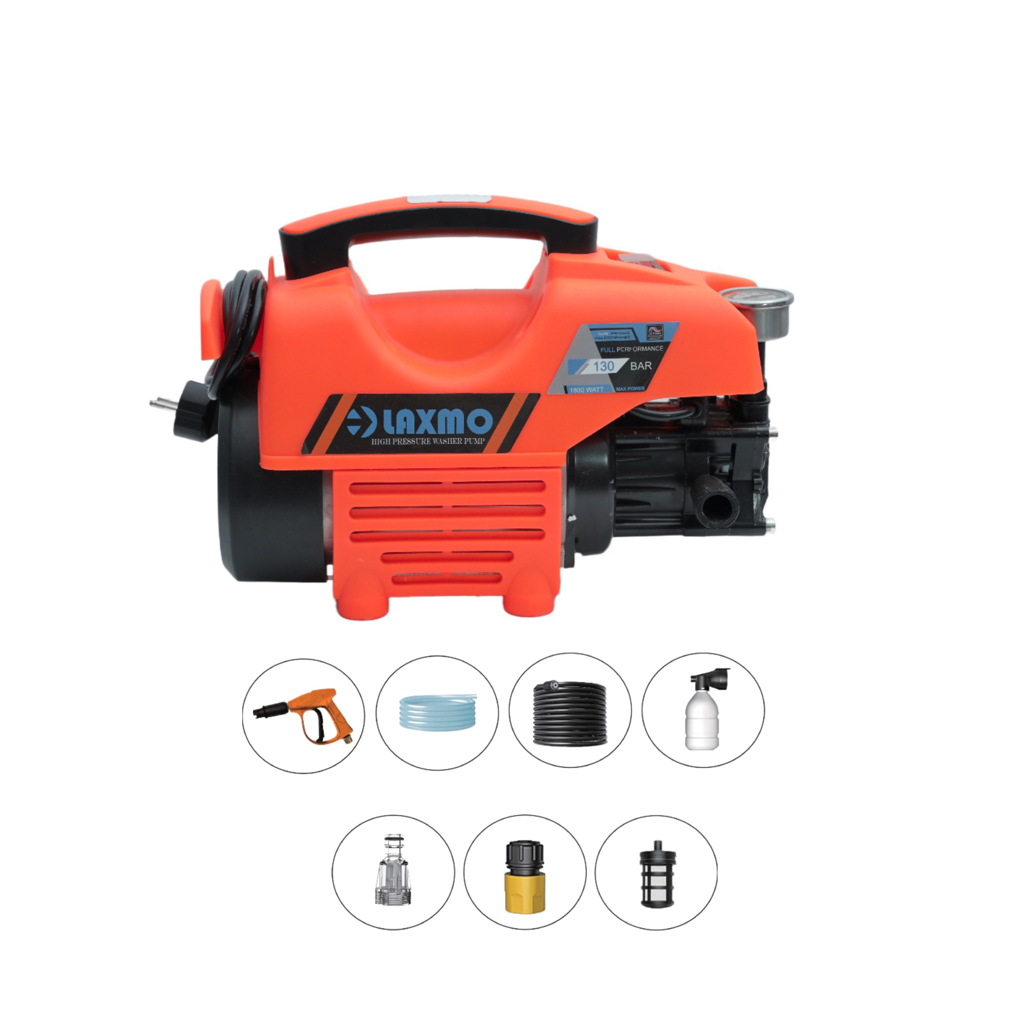 110-240v 1800w 130bar Automatic Washing Pump Machine Cleaner For Home Garden Portable High Pressure Car Washer