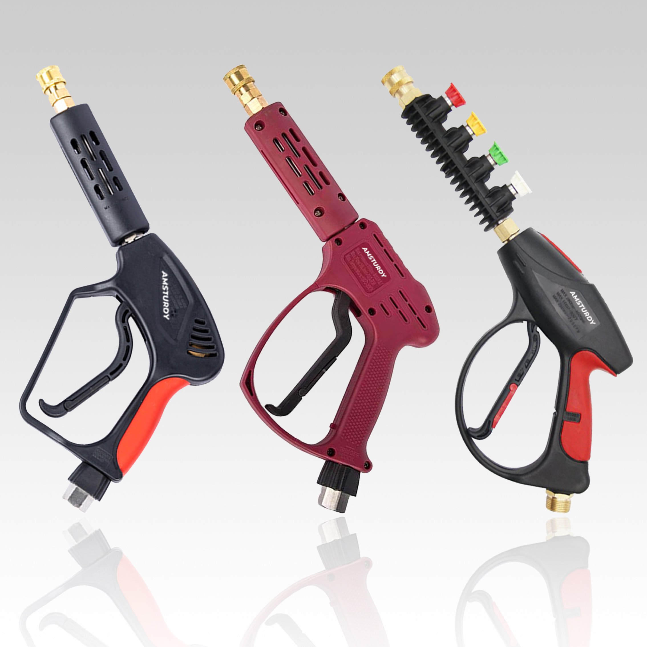 AMSTURDY PGK02 Favorable Price adjustable spray 5000psi car portable 5 nozzle tips extension wand KIT High Pressure Washer Gun