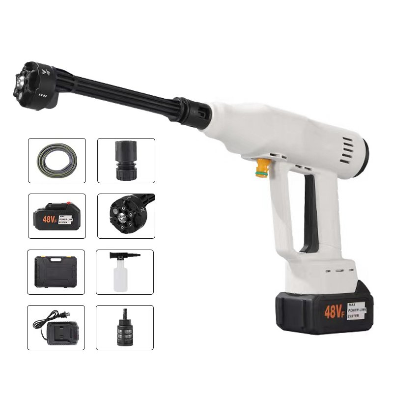 Adjustable Speed Brushless 48V Lithium Battery Cordless Wash Spray Gun Cleaning Portable Car Washer High Pressure