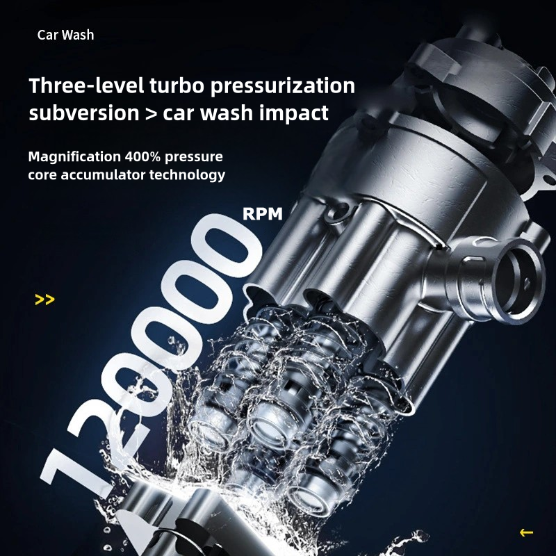 Wireless Car Washer Set Steel & Plastic Material Electric Lithium Battery Powered Efficient Pressure Wash Gun Car Wash Machine