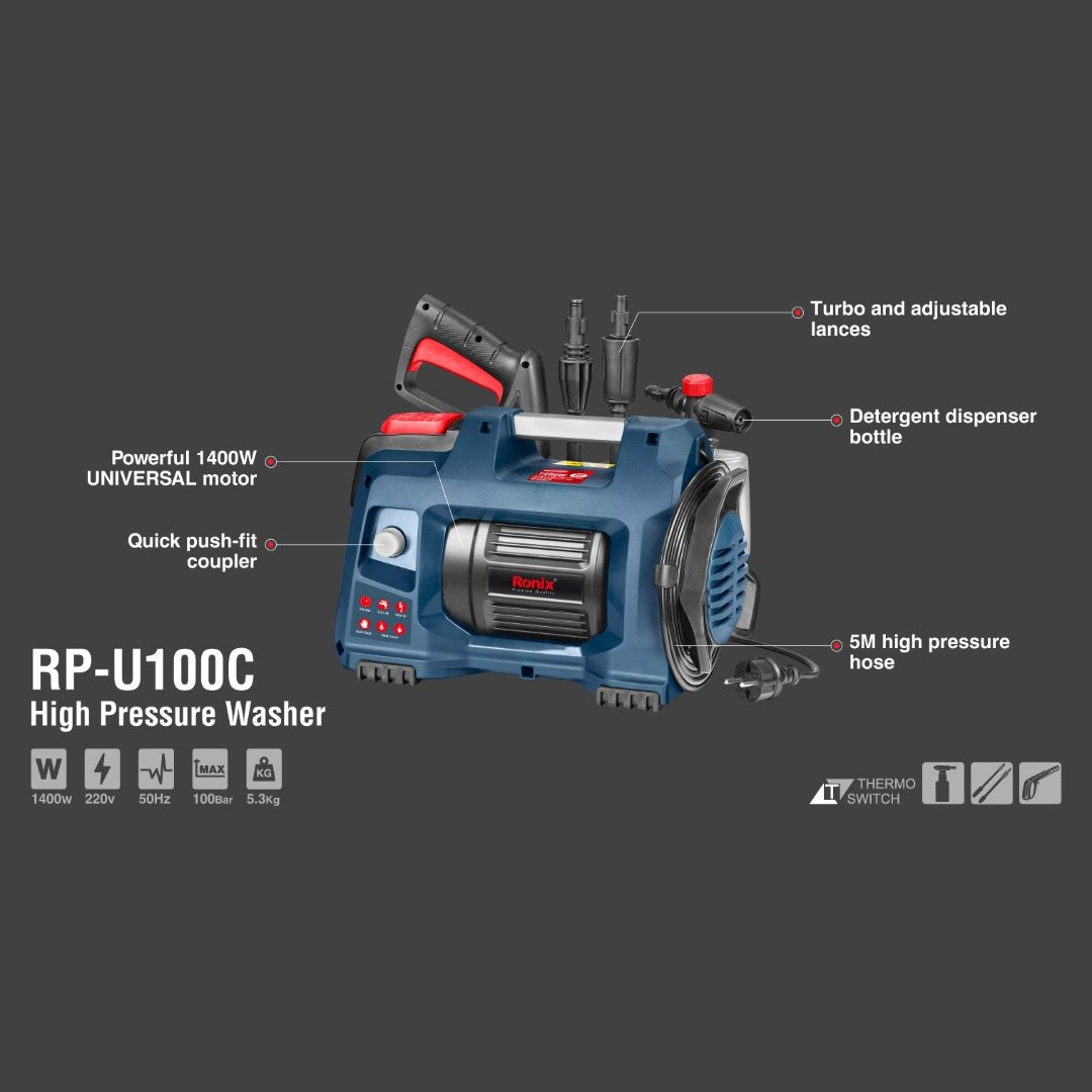 Ronix RP-U100 portable 220-240V Electric High Pressure Washer 1400W high pressure cleaner car Washer ,jet washer
