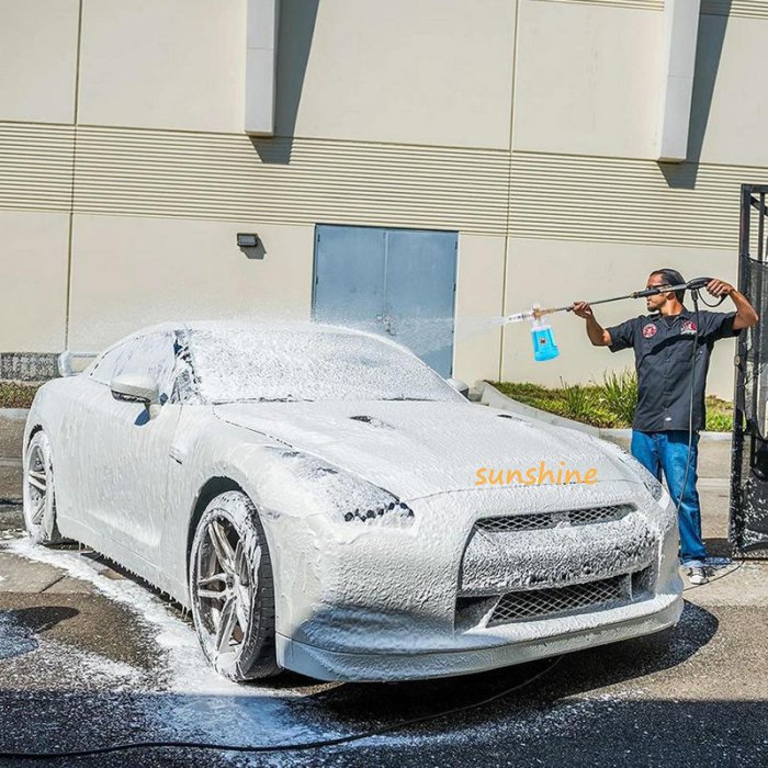 New High Pressure Car Washing Snow Foam Lance 1L Car Foam Cannon New Colour Clear Bottle Power Cleaning Shampoo Spray Nozzle