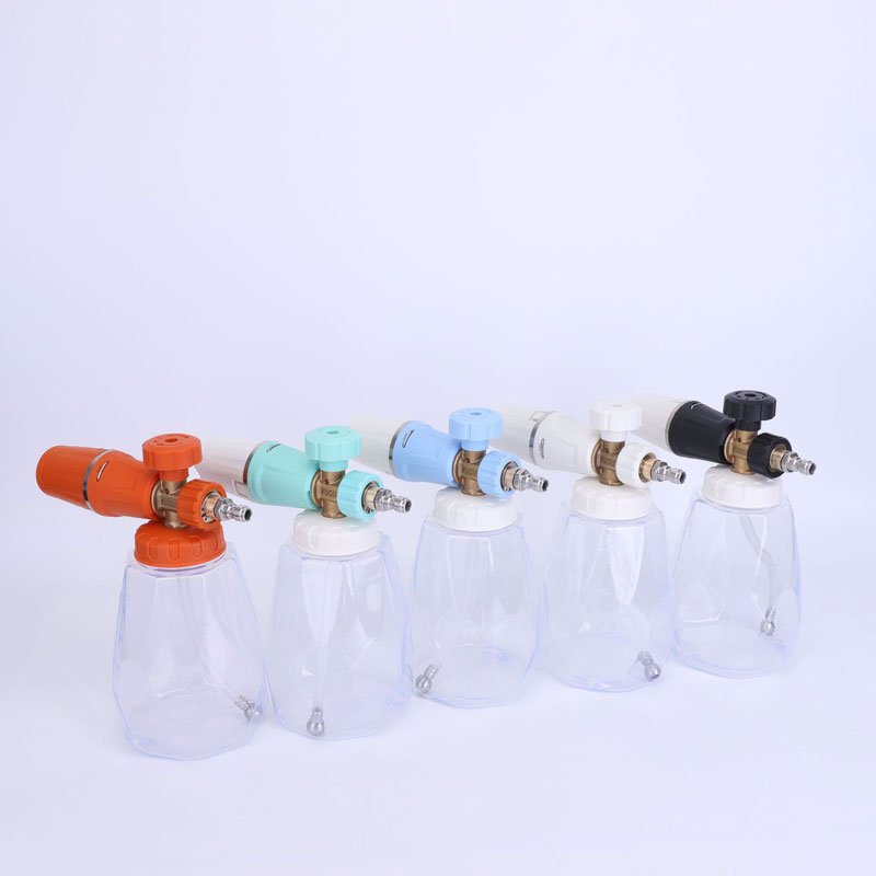 New transparent bottle high pressure washer car wash foam spray gun brass snow foam cannon lance
