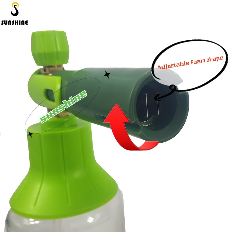 SS Car Washer Snow Foam Gun 1/4" Quick Connector With Big Mouth Transparent Bottle Adjustable Foam Cannon
