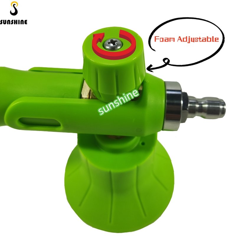 SS Car Washer Snow Foam Gun 1/4" Quick Connector With Big Mouth Transparent Bottle Adjustable Foam Cannon
