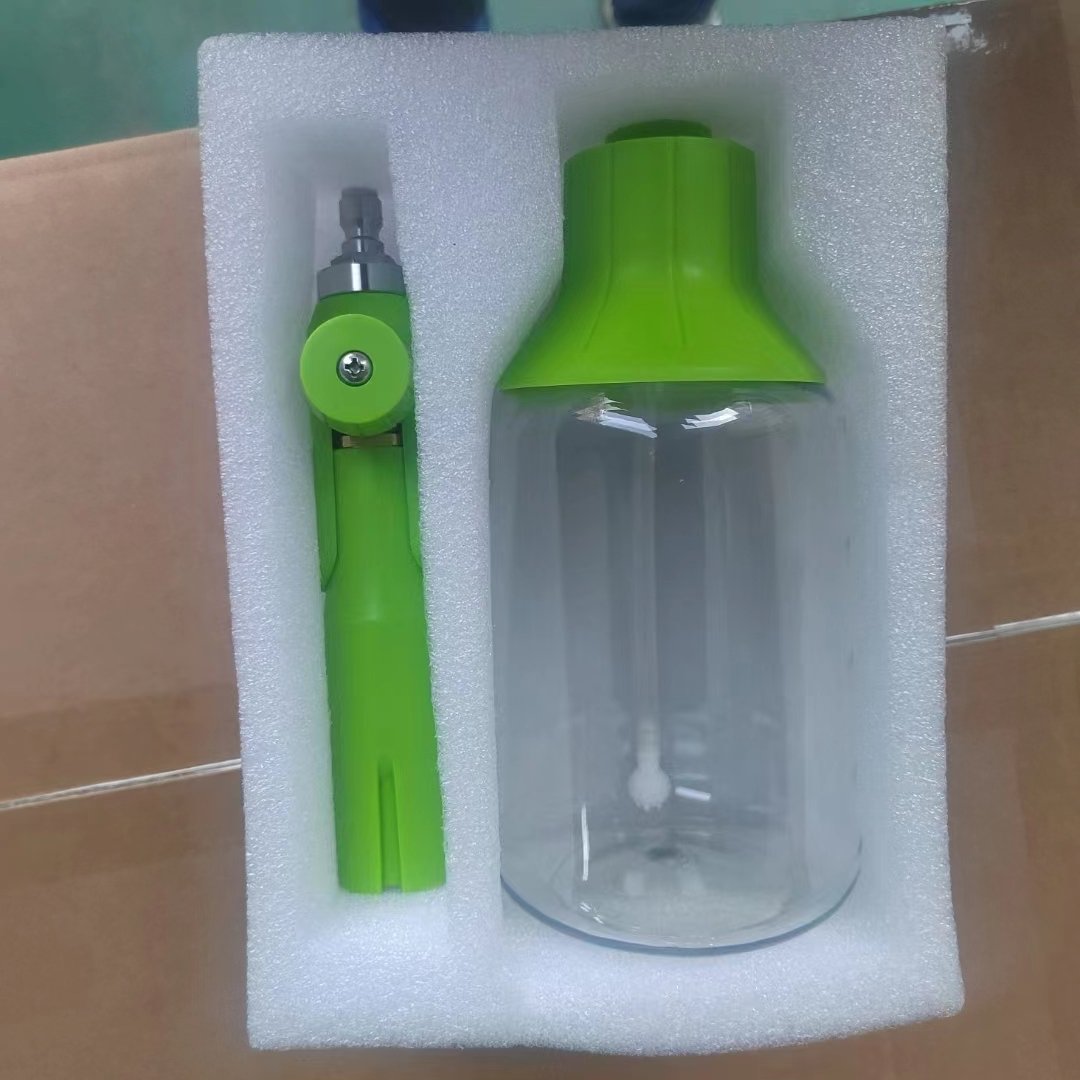 SS Car Washer Snow Foam Gun 1/4" Quick Connector With Big Mouth Transparent Bottle Adjustable Foam Cannon