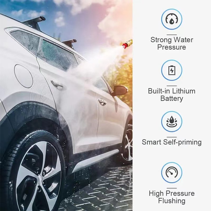 High Quality Car Washer High Pressure Portable Wash Gun 12V 24V 48V 96V Cordless Electric Cleaning Machine Washer Spray Gun