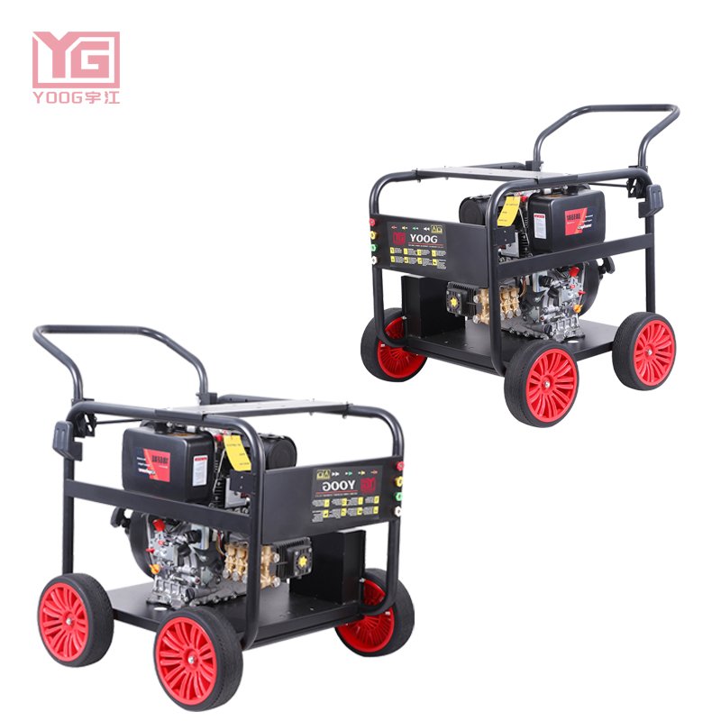 Efficient 270bar high pressure washer hand-push diesel commercial machine 11.7HP3400rpm suitable for surface cleaning