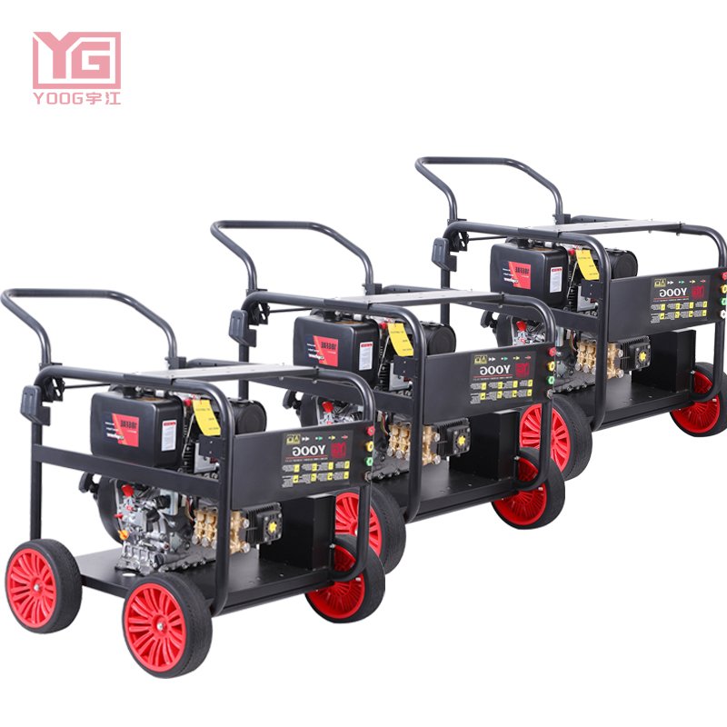 Efficient 270bar high pressure washer hand-push diesel commercial machine 11.7HP3400rpm suitable for surface cleaning