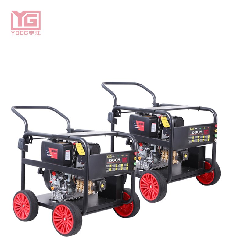 Efficient 270bar high pressure washer hand-push diesel commercial machine 11.7HP3400rpm suitable for surface cleaning