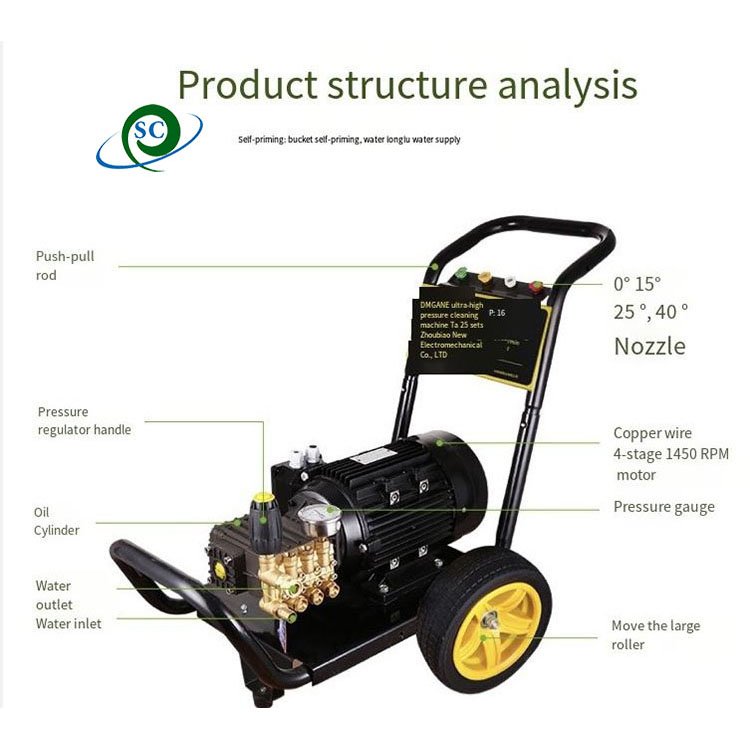 High Pressure Cleaner 200 Bar Car Wash Machine Hidrolavadora / 250 Bar 2000W Portable Electric High Pressure Car Washer Machine
