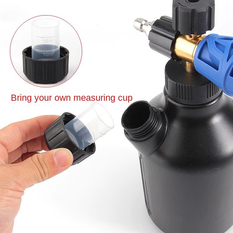 Lingzhen Adjustable 1/4 Inch Quick Connect Lance Black Auto Detailing Commercial 1L Snow Foam Cannon