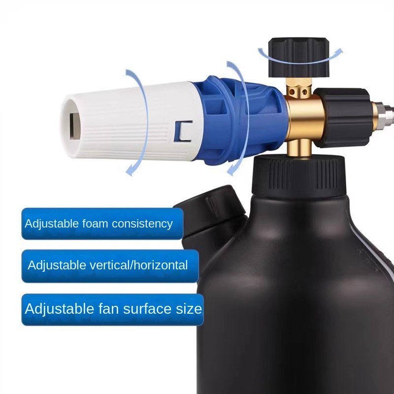Lingzhen Adjustable 1/4 Inch Quick Connect Lance Black Auto Detailing Commercial 1L Snow Foam Cannon