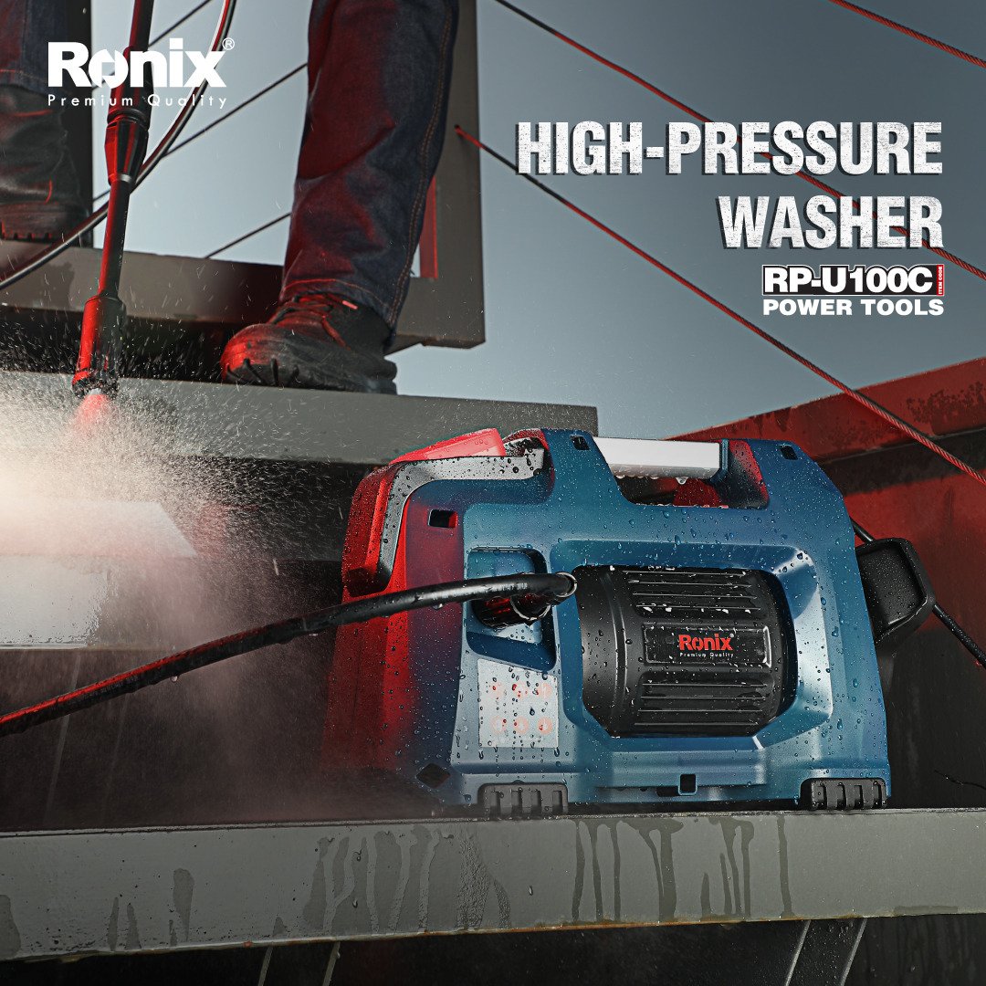 RONIX RP-U100C Professional High-performance 1400W Universal Motor 100Bar High Pressure Car Washer