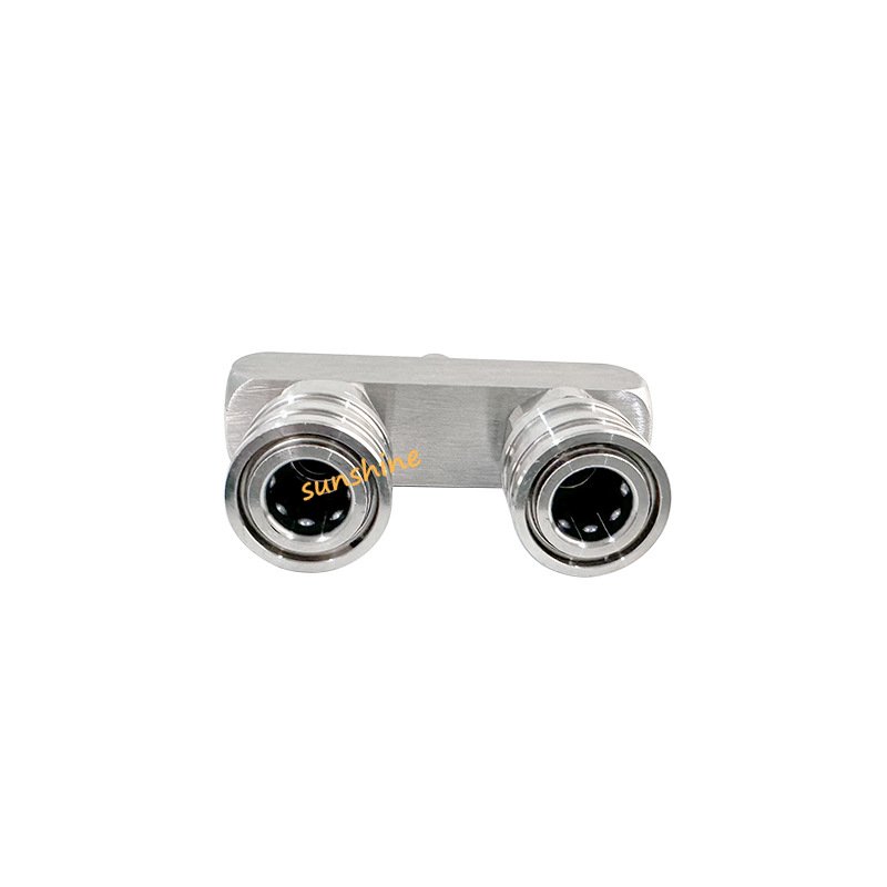 SS New High Pressure Washer Double Nozzle Transfer Rod One Minute Two Head 2 in 1 Car Wash Stainless Steel 1/4 Quick Connector