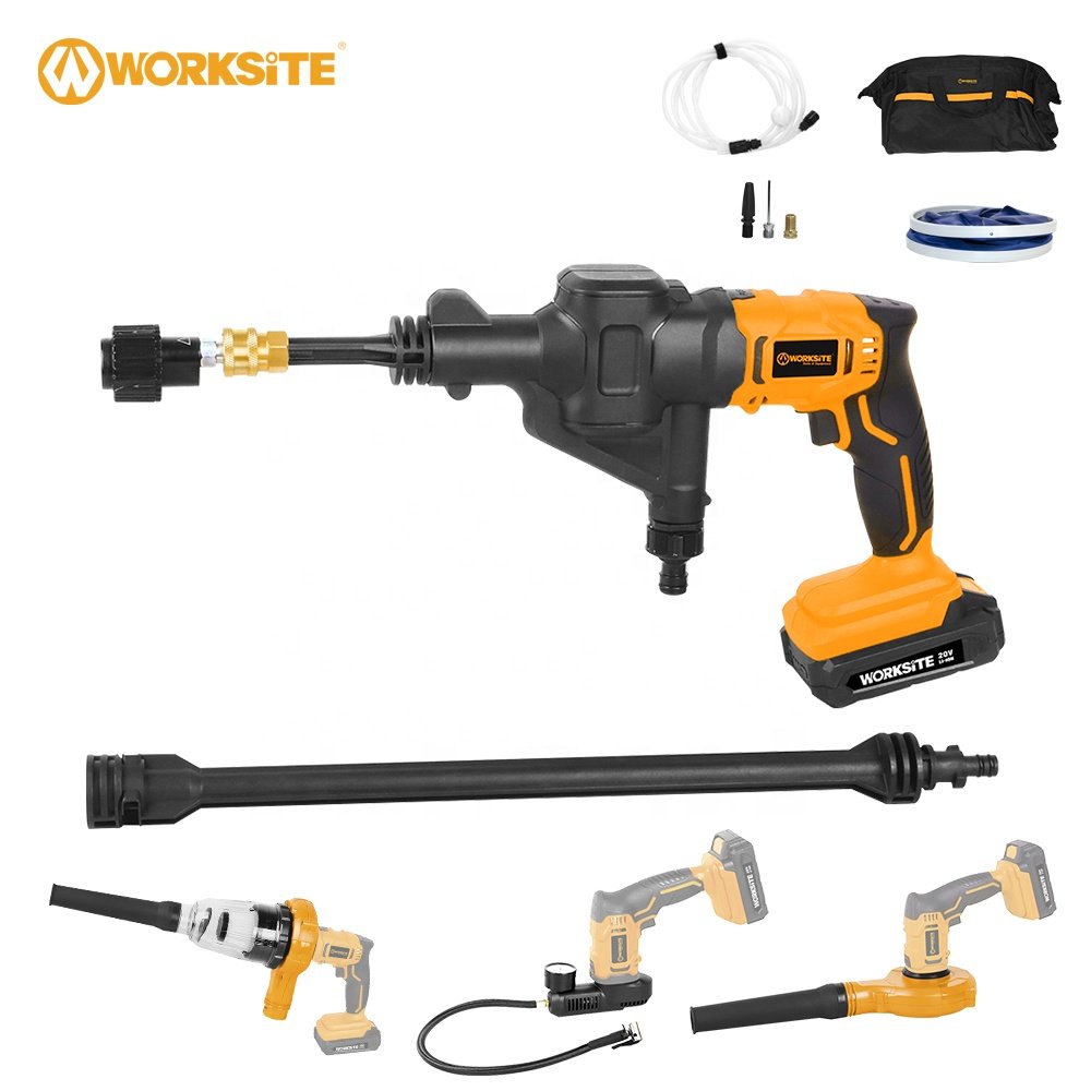 WORKSITE 20v 4 in 1 mini car washer Inflator car Vacuum cleaner Battery Power Cordless High Pressure Washer