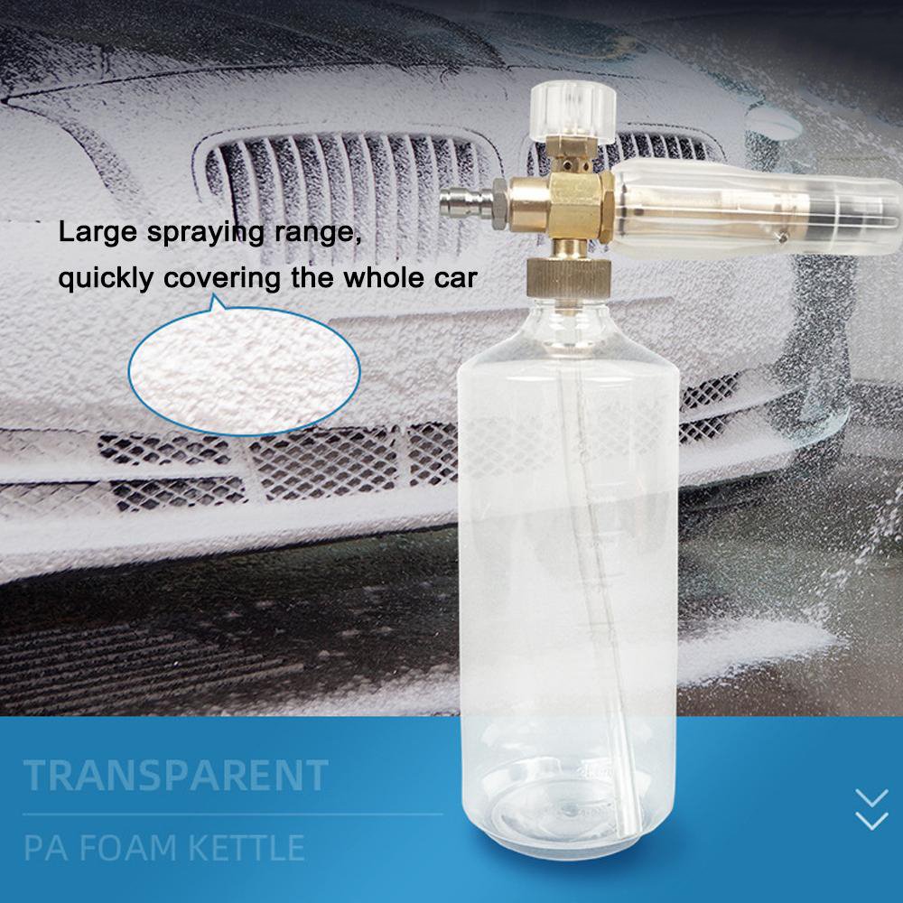 NBT Transparent Plastic Foam Cannon Pot Spray Gun Snow Foam Sprayer Gun Bottle Clear Foam Lance For Car Wash