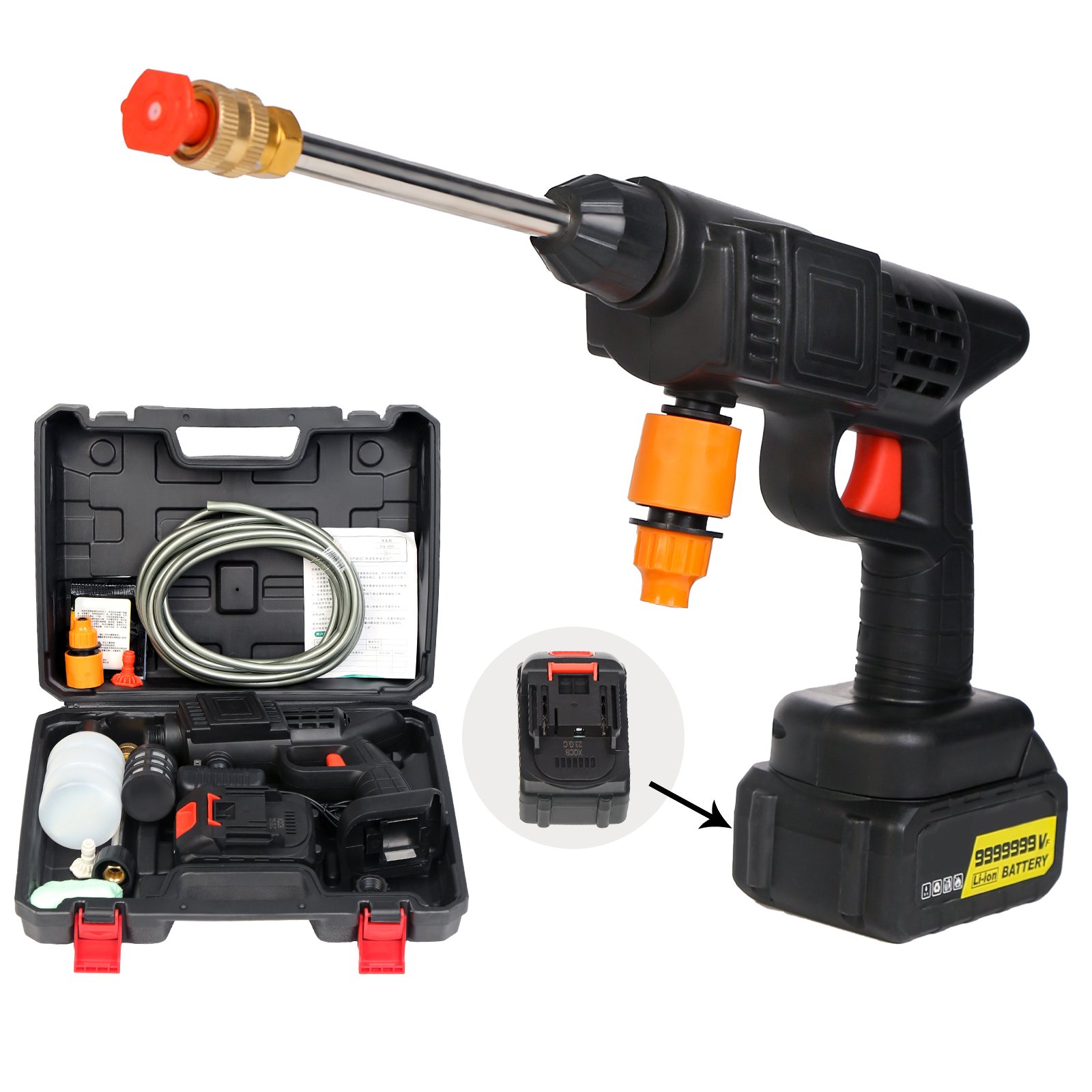 Portable Car Washer Portable Jet The Flowers Foam Spray Gun Powerful High Pressure Wireless the bike Car Cleaning Washer