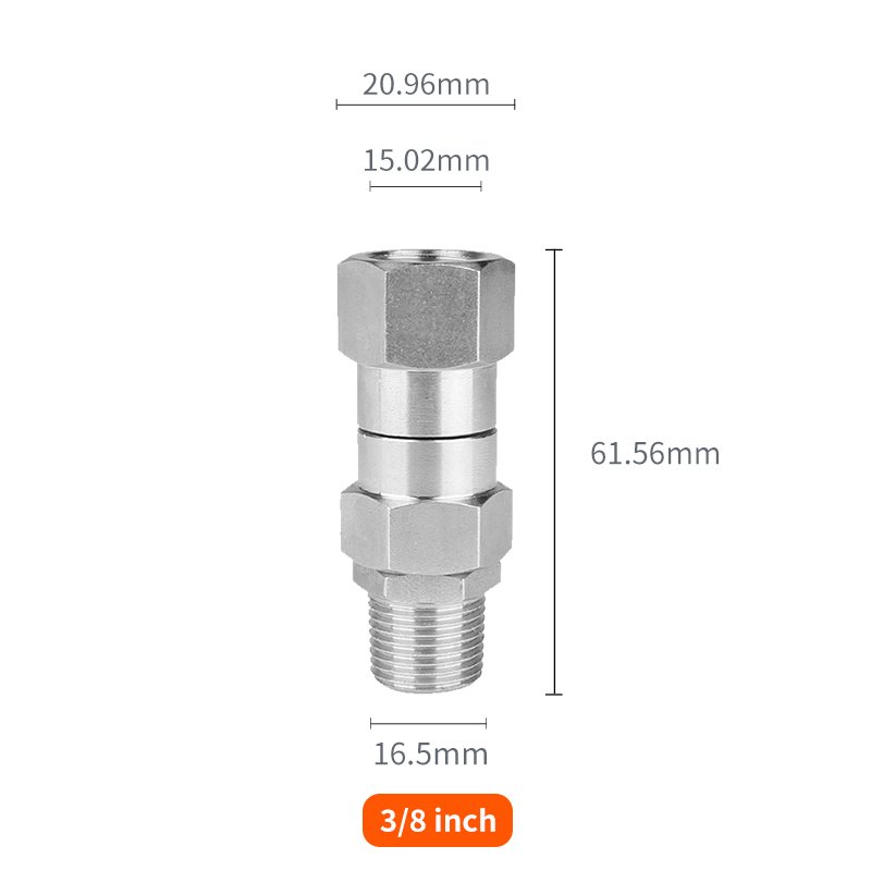 New Structure Good Quality 7250PSI High Pressure Stainless Ball Anti Fittings 3/8 Swivel Adapter 500Bar Connector