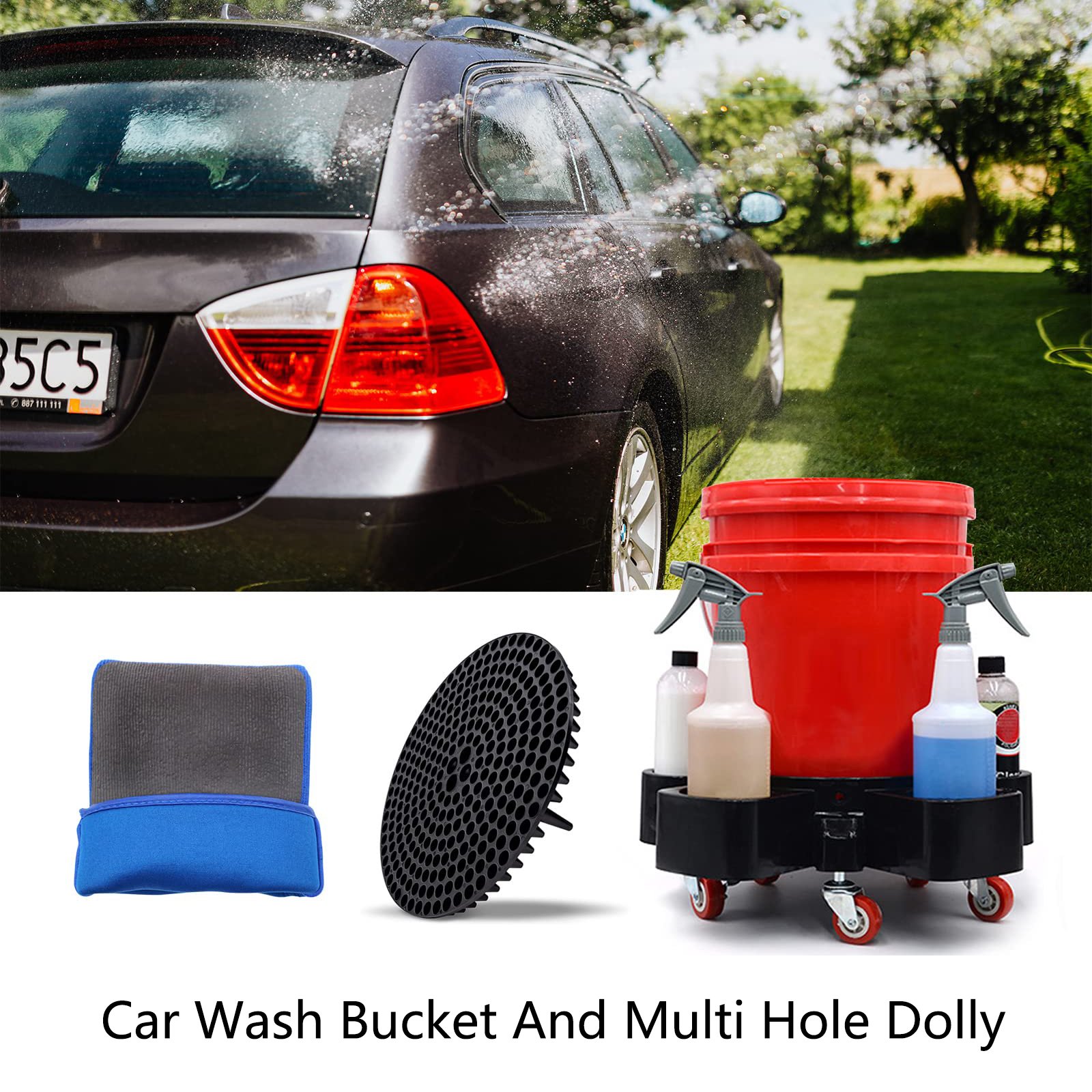 Car Washing Detailing Mobile Tool Movable Multi-Function Base For Car Wash Shop Car Accessories Rolling Bucket Dolly