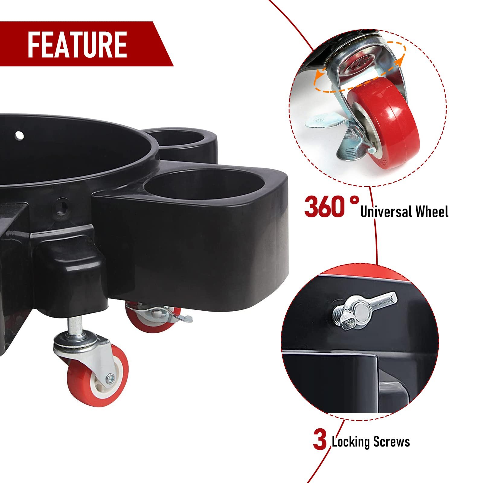 Car Washing Detailing Mobile Tool Movable Multi-Function Base For Car Wash Shop Car Accessories Rolling Bucket Dolly