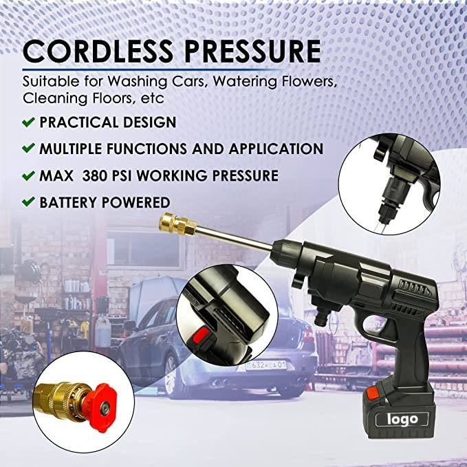 Car Washing Machine Water Spray Gun Car Wash Wireless Lithium Battery Portable High Pressure Car Washer
