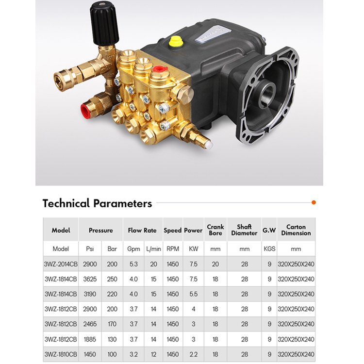 2900psi 200bar 4kw 14l/min Automatic High Pressure Car Washer Pump Car Cleaning Water Pump Electric Water Pump