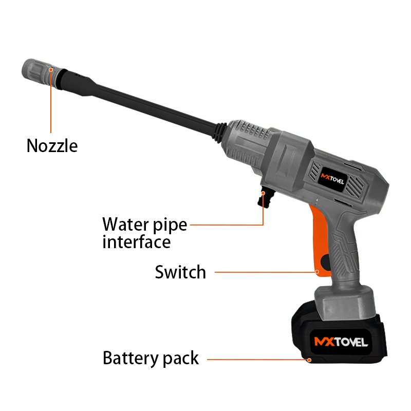 High Pressure Cordless Car Washer Wireless Spray With 20V Rechargeable Battery Power Car Wash Foam Gun
